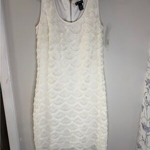 New Directions Cream Lace Midi Dress